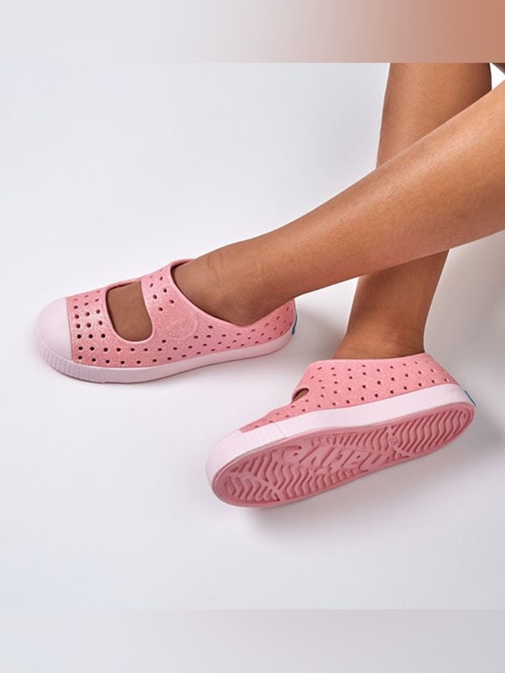 Native juniper Bling - glitter Pink Slip-On Mary Jane Shoes